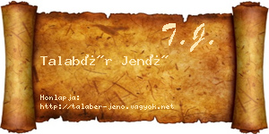 Talabér Jenő névjegykártya