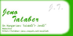 jeno talaber business card